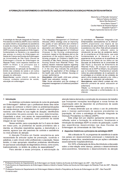 A formação do enfermeiro e a estratégia atenção integrada às doenças prevalentes na infância