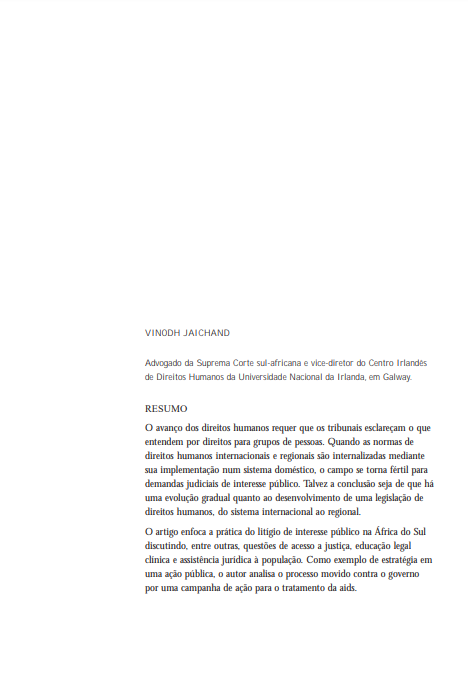 Estratégias de litígio de interesse público para o avanço dos direitos humanos em sistemas domésticos de direito