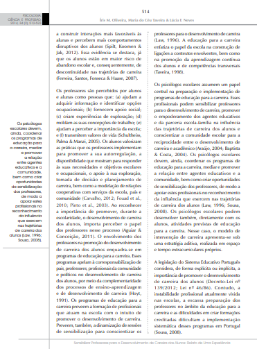 Sensibilizar professores para o desenvolvimento de carreira dos alunos: relato de uma experiência