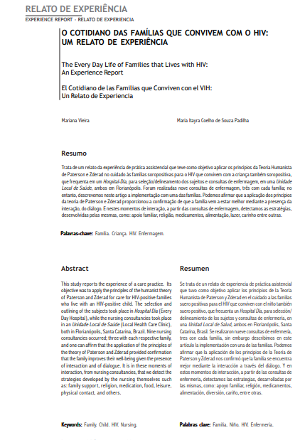 O cotidiano das famílias que convivem com o HIV: um relato de experiência