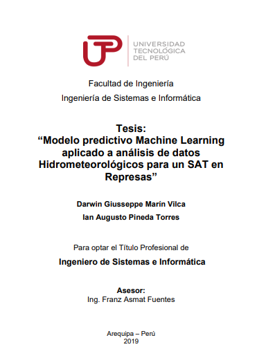 Modelo predictivo machine learning aplicado a análisis de datos hidrometeorológicos para un SAT en represas