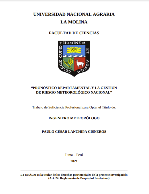 Pronóstico departamental y la gestión de riesgo meteorológico nacional