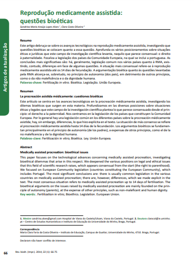 Reprodução medicamente assistida: questões bioéticas