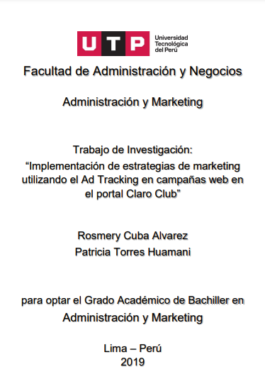 Implementación de estrategias de marketing utilizando el Ad tracking en campañas web en el portal Claro Club