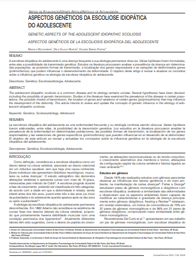 Aspectos genéticos da escoliose idiopática do adolescente