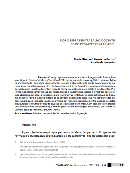 Dor-desprazer-trabalho docente: como desfazer essa tríade