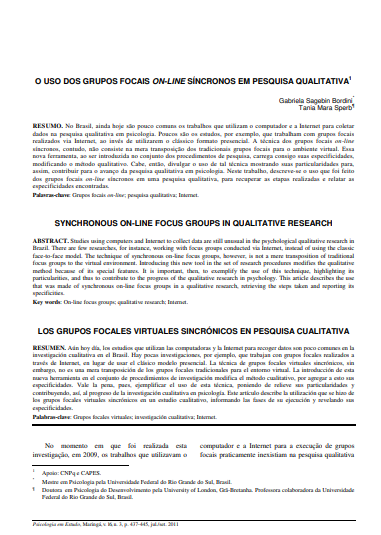 O uso dos grupos focais on-line síncronos em pesquisa qualitativa