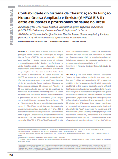 Confiabilidade do Sistema de Classificação da Função Motora Grossa Ampliado e Revisto (GMFCS E &amp; R) entre estudantes e profissionais de saúde no Brasil