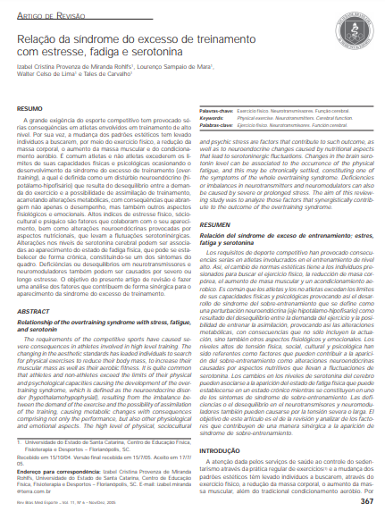 Relação da síndrome do excesso de treinamento com estresse, fadiga e serotonina