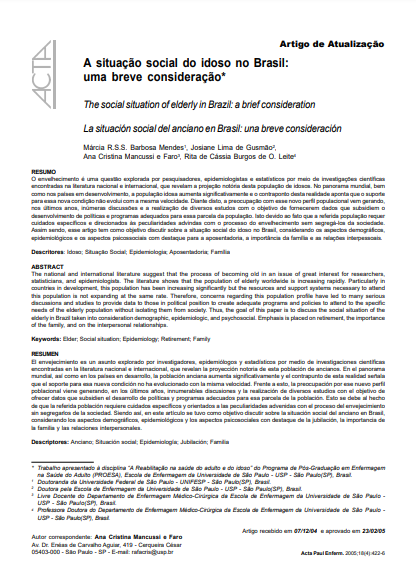 A situação social do idoso no Brasil: uma breve consideração