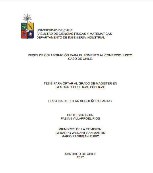 Redes de colaboración para el fomento al comercio justo. Caso de Chile