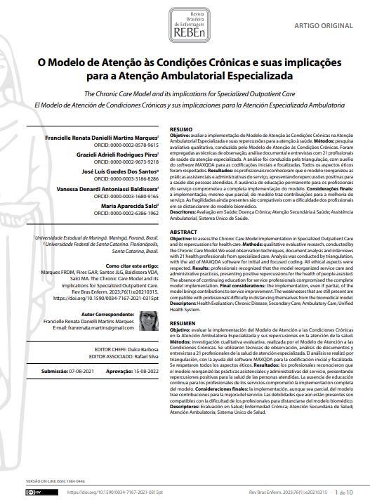 The Chronic Care Model and its implications for Specialized Outpatient Care