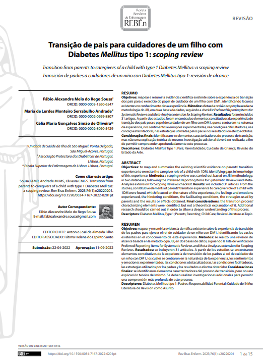 Transition from parents to caregivers of a child with type 1 Diabetes Mellitus: a scoping review
