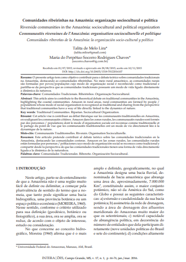 Comunidades ribeirinhas na Amazônia: organização sociocultural e política