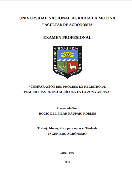 Comparación del proceso de registro de plaguicidas de uso agrícola en la zona andina