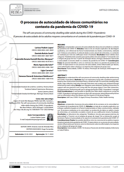 The self-care process of community-dwelling older adults during the COVID-19 pandemic