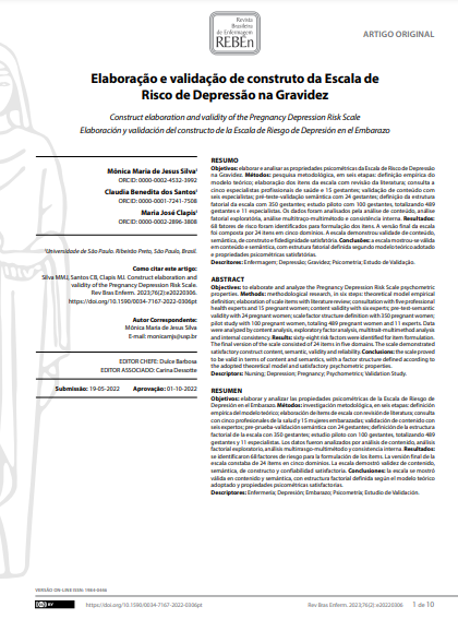 Construct elaboration and validity of the Pregnancy Depression Risk Scale