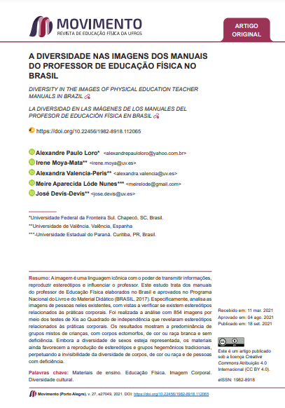 A DIVERSIDADE NAS IMAGENS DOS MANUAIS DO PROFESSOR DE EDUCAÇÃO FÍSICA NO BRASIL