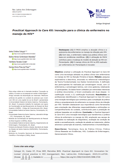 Practical Approach to Care Kit: Innovation for nurses’ clinical practice in HIV management