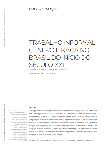 Trabalho informal, gênero e raça no Brasil do início do século XXI