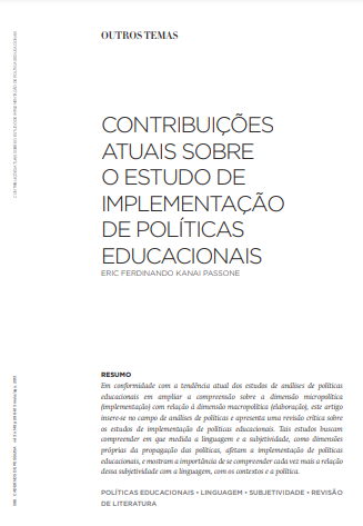 Contribuições atuais sobre o estudo de implementação de políticas educacionais