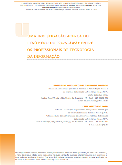 Uma investigação acerca do fenômeno do turn-away entre os profissionais de tecnologia da informação