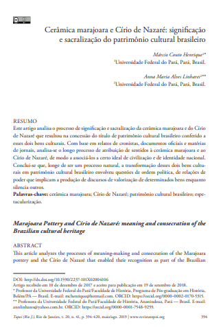 Cerâmica marajoara e Círio de Nazaré: significação e sacralização do patrimônio cultural brasileiro