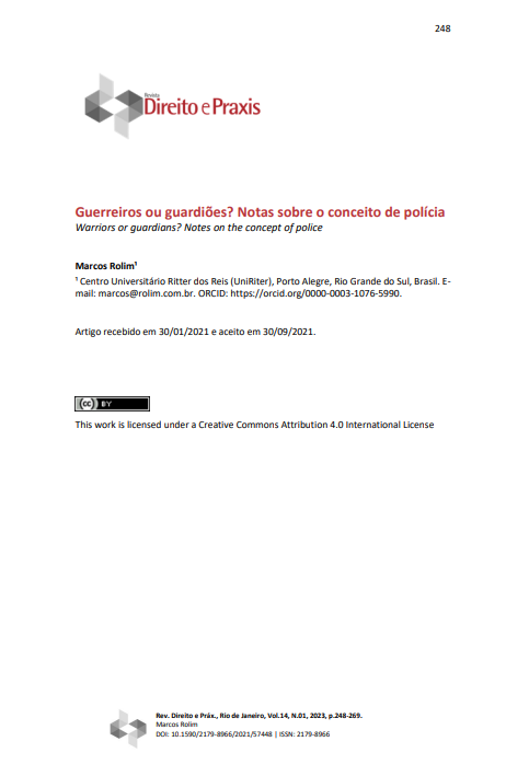 Guerreiros ou guardiões? Notas sobre o conceito de polícia