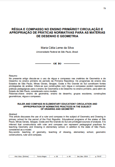 Régua e compasso no ensino primário?: circulação e apropriação de práticas normativas para as matérias de desenho e geometria