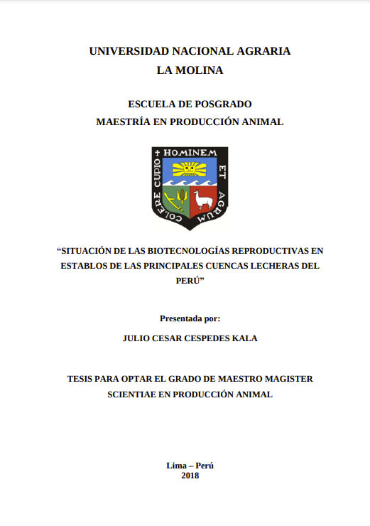 Situación de las biotecnologías reproductivas en establos de las principales cuencas lecheras del Perú