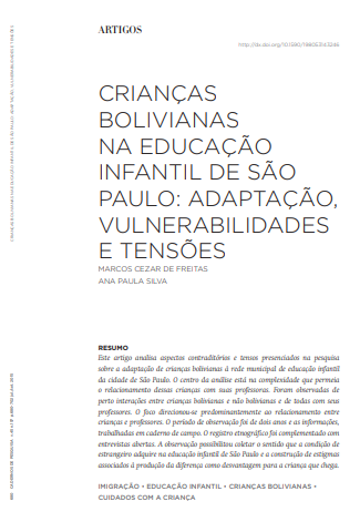 Crianças bolivianas na educação infantil de São Paulo: adaptação, vulnerabilidades e tensões