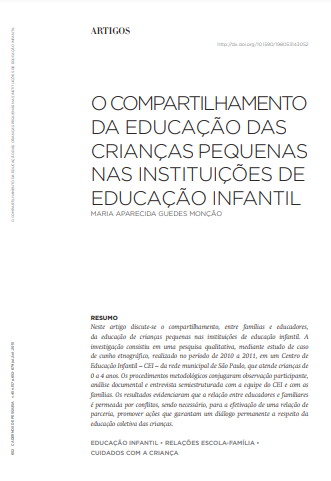 O compartilhamento da educação das crianças pequenas nas instituições de educação infantil