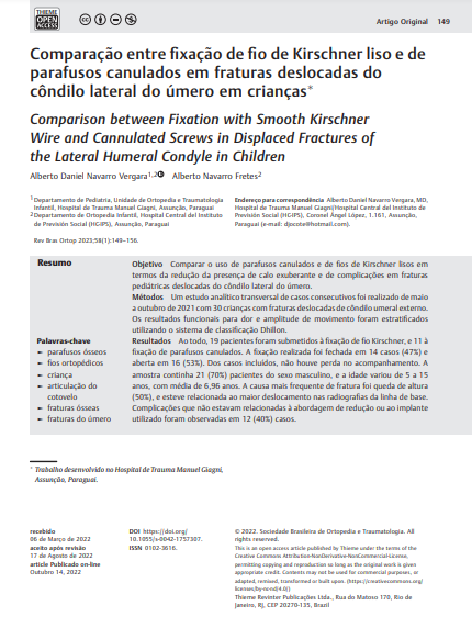 Comparison between Fixation with Smooth Kirschner Wire and Cannulated Screws in Displaced Fractures of the Lateral Humeral Condyle in Children