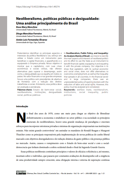 Neoliberalismo, políticas públicas e desigualdade: Uma análise principalmente do Brasil