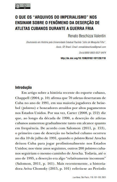 O QUE OS “ARQUIVOS DO IMPERIALISMO” NOS ENSINAM SOBRE O FENÔMENO DA DESERÇÃO DE ATLETAS CUBANOS DURANTE A GUERRA FRIA