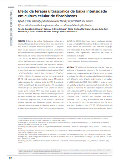 Efeito da terapia ultrassônica de baixa intensidade em cultura celular de fibroblastos