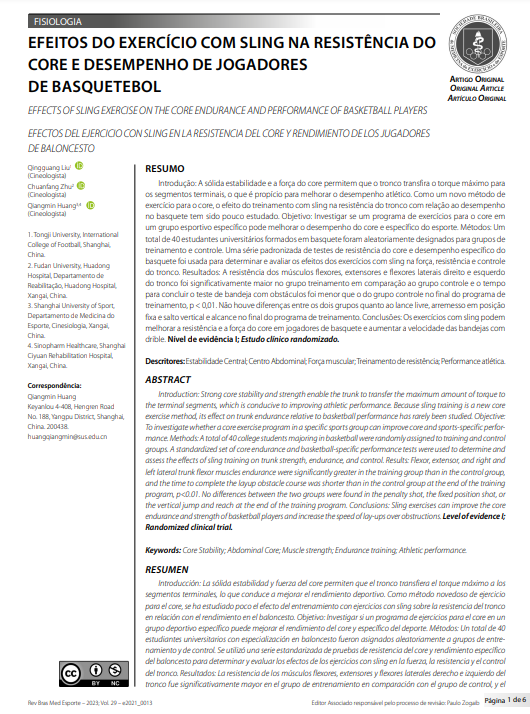 EFFECTS OF SLING EXERCISE ON THE CORE ENDURANCE AND PERFORMANCE OF BASKETBALL PLAYERS