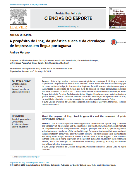 A propósito de Ling, da ginástica sueca e da circulação de impressos em língua portuguesa