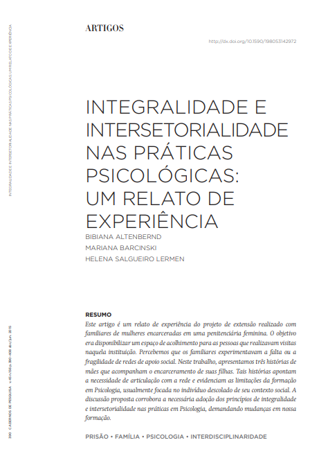 Integralidade e intersetorialidade nas práticas psicológicas: um relato de experiência