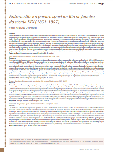 Entre a elite e o povo: o sport no Rio de Janeiro do século XIX (1851-1857)