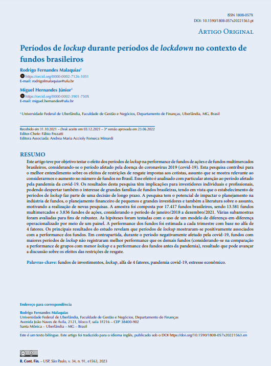 Lockup periods during lockdown periods in the context of Brazilian funds|