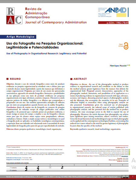 Uso da Fotografia na Pesquisa Organizacional: Legitimidade e Potencialidades