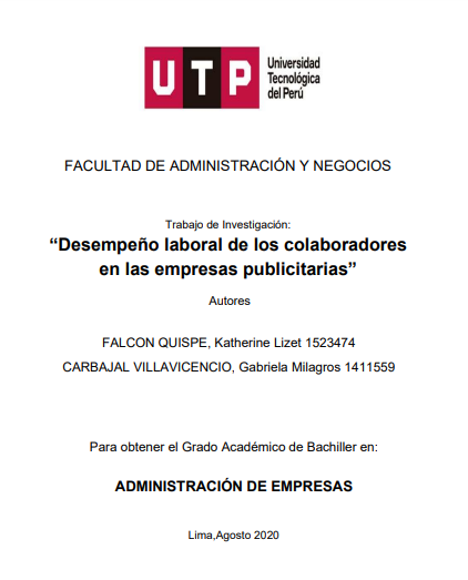 Desempeño laboral de los colaboradores en las empresas publicitarias