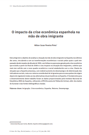 O impacto da crise econômica espanhola na mão de obra imigrante