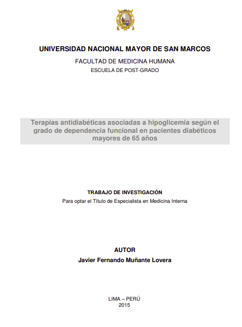 Terapias antidiabéticas asociadas a hipoglicemia según el grado de dependencia funcional