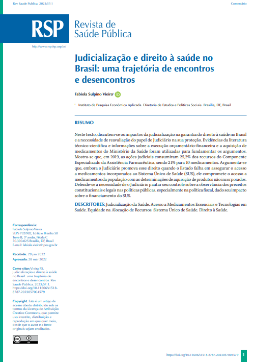 Judicialization and right to health in Brazil: a trajectory of matches and mismatches