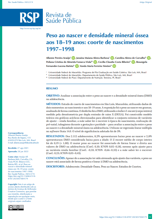 Birth weight and bone mineral density at 18–19 years: birth cohort 1997–1998