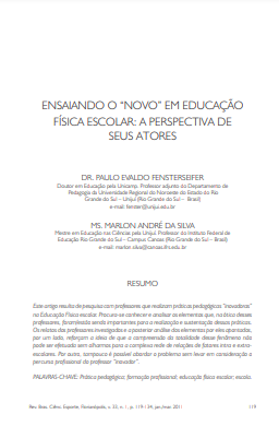 Ensaiando o &quot;novo&quot; em educação física escolar: a perspectiva de seus atores