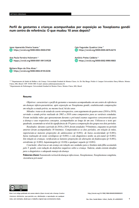 Profile of pregnant women and children accompanied due to T. gondii exposure at a referred healthcare center: What has changed in 10 years?