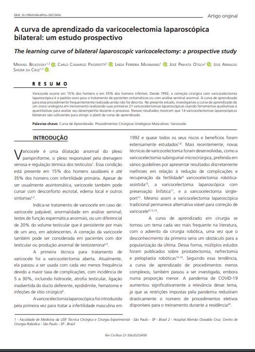 The learning curve of bilateral laparoscopic varicocelectomy: a prospective study